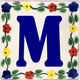 Bouquet Talavera Clay House, Set of 2, Letter M