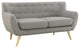 Modern Contemporary Living Room 2-Piece Set, Gray, Fabric, Plywood
