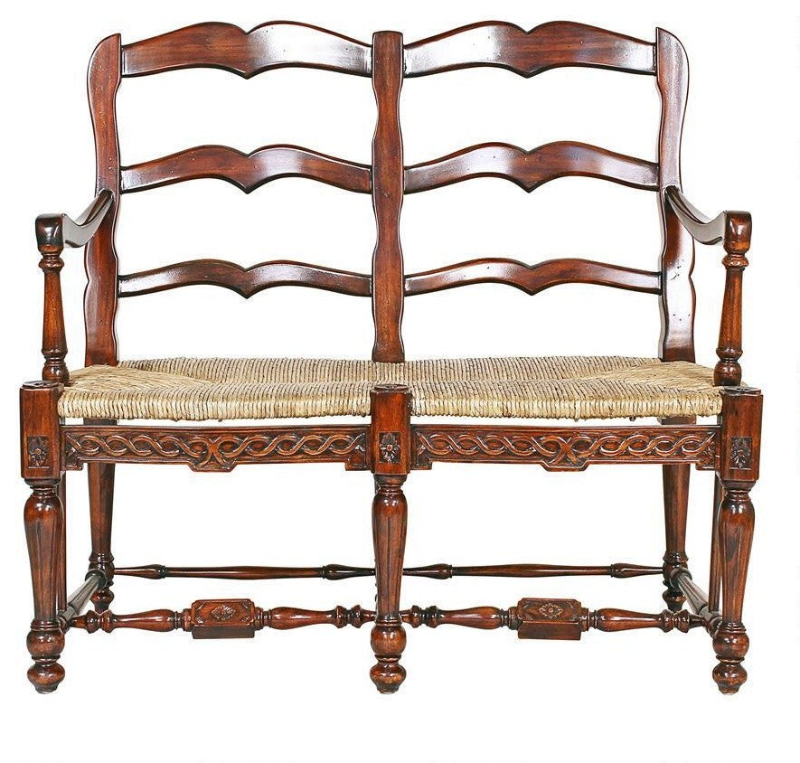 Provincial French Ladderback Settee