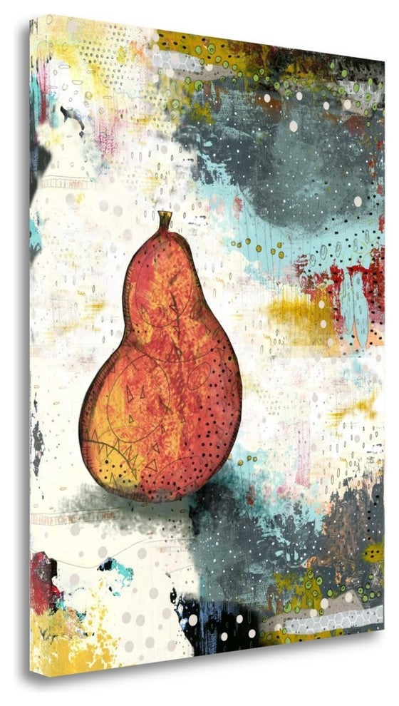 "Abstract Pear" By Sarah Ogren,Ready to Hang Giclee Print on Gallery Wrap Canvas