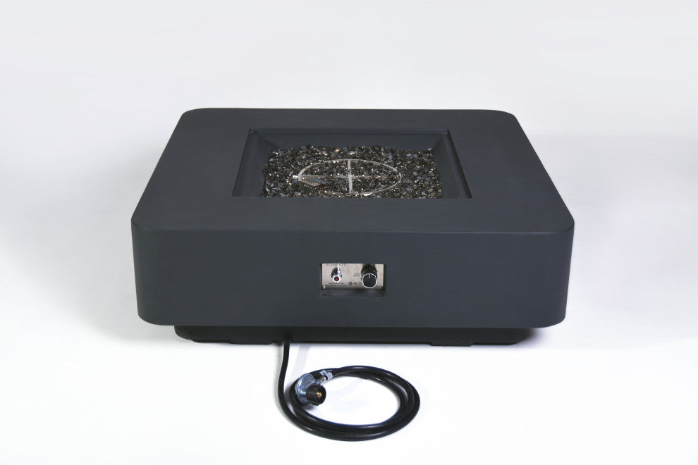 Bergamo Square Dark Grey Concrete 42" Natural Gas Fire Table