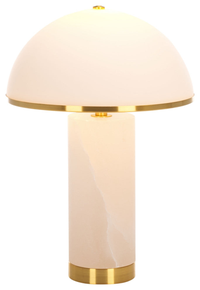 Safavieh Couture Izabel Alabaster Table Lamp, Gold/White