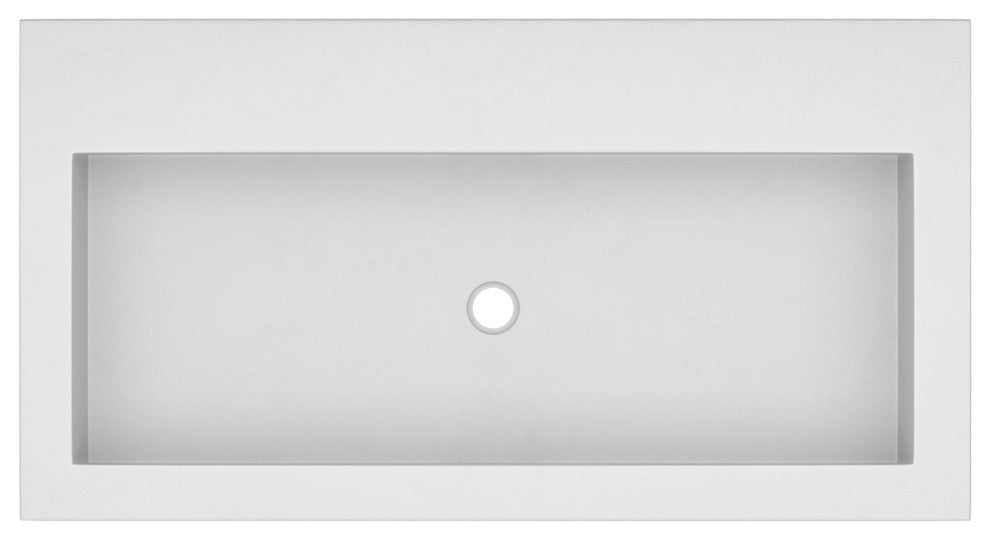 Trough 3619 Bathroom Sink, Pearl, No Faucet Holes