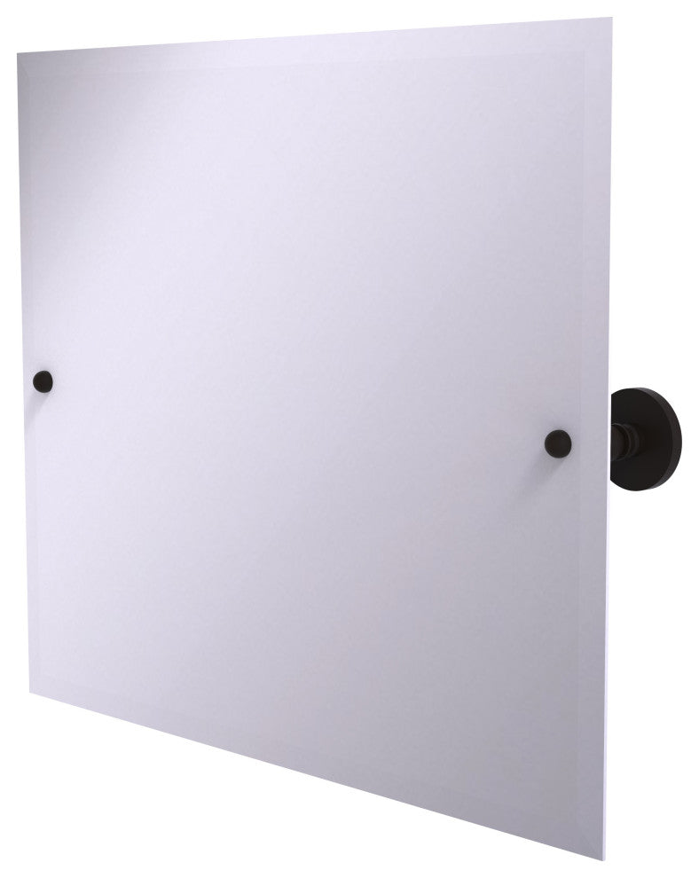 Frameless Landscape Beveled Edge Tilt Mirror, Oil Rubbed Bronze