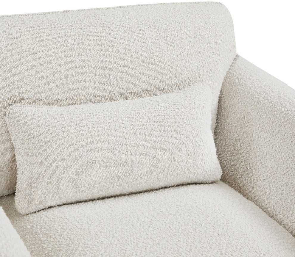 Stylus Boucle Fabric Upholstered Chair, Cream