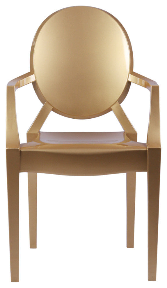 Modern Classics Clear Arm Chair, Gold