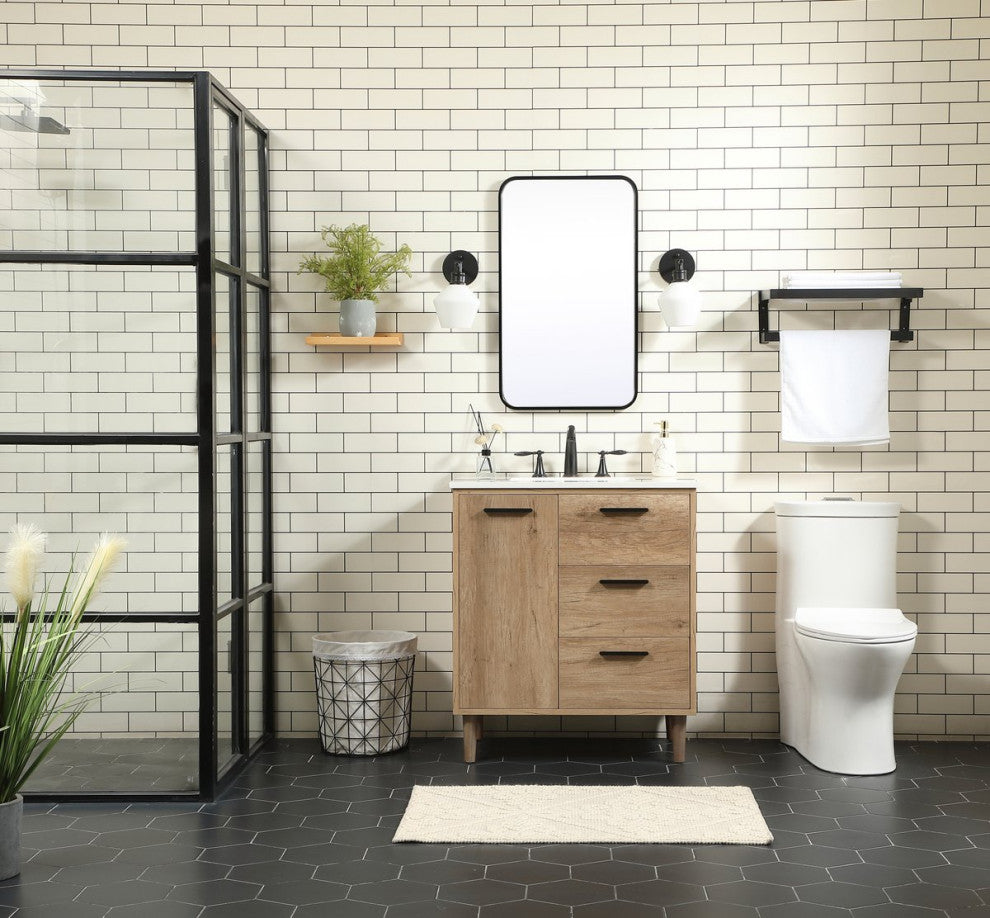 Bailey 19" Modern Natural Oak-Light Bathroom Vanity