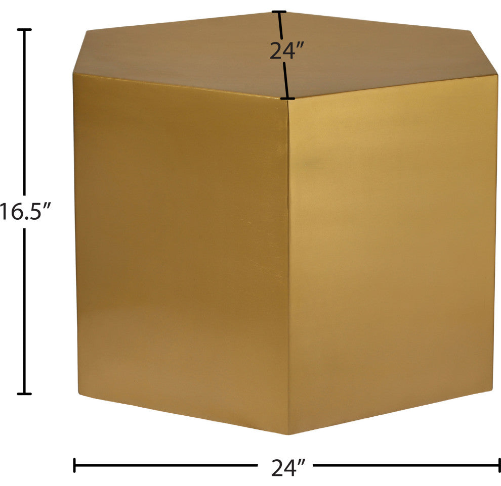 Hexagon Durable Iron Modular Coffee Table, Brushed Gold