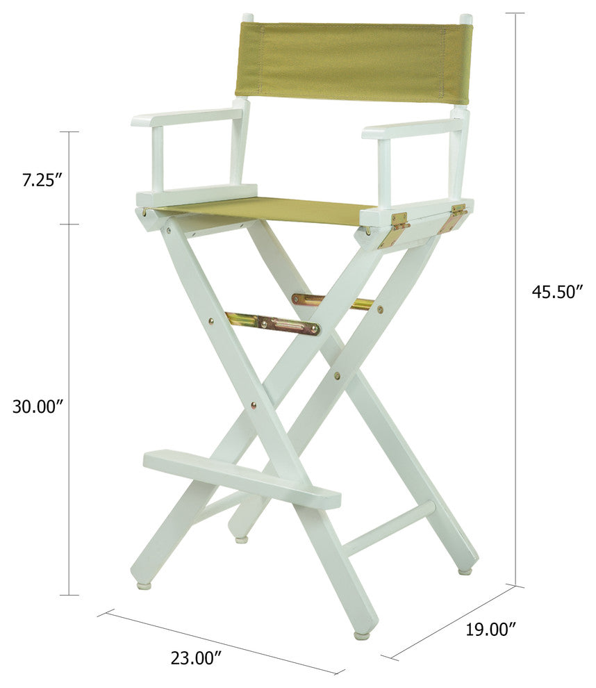 030" Director's Chair White Frame-Olive Canvas