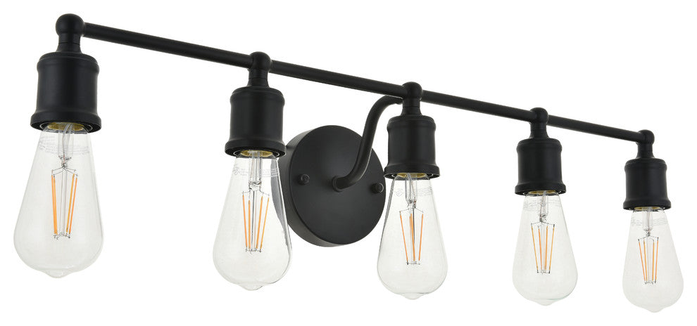 Black Finish 5-Light Wall Sconce