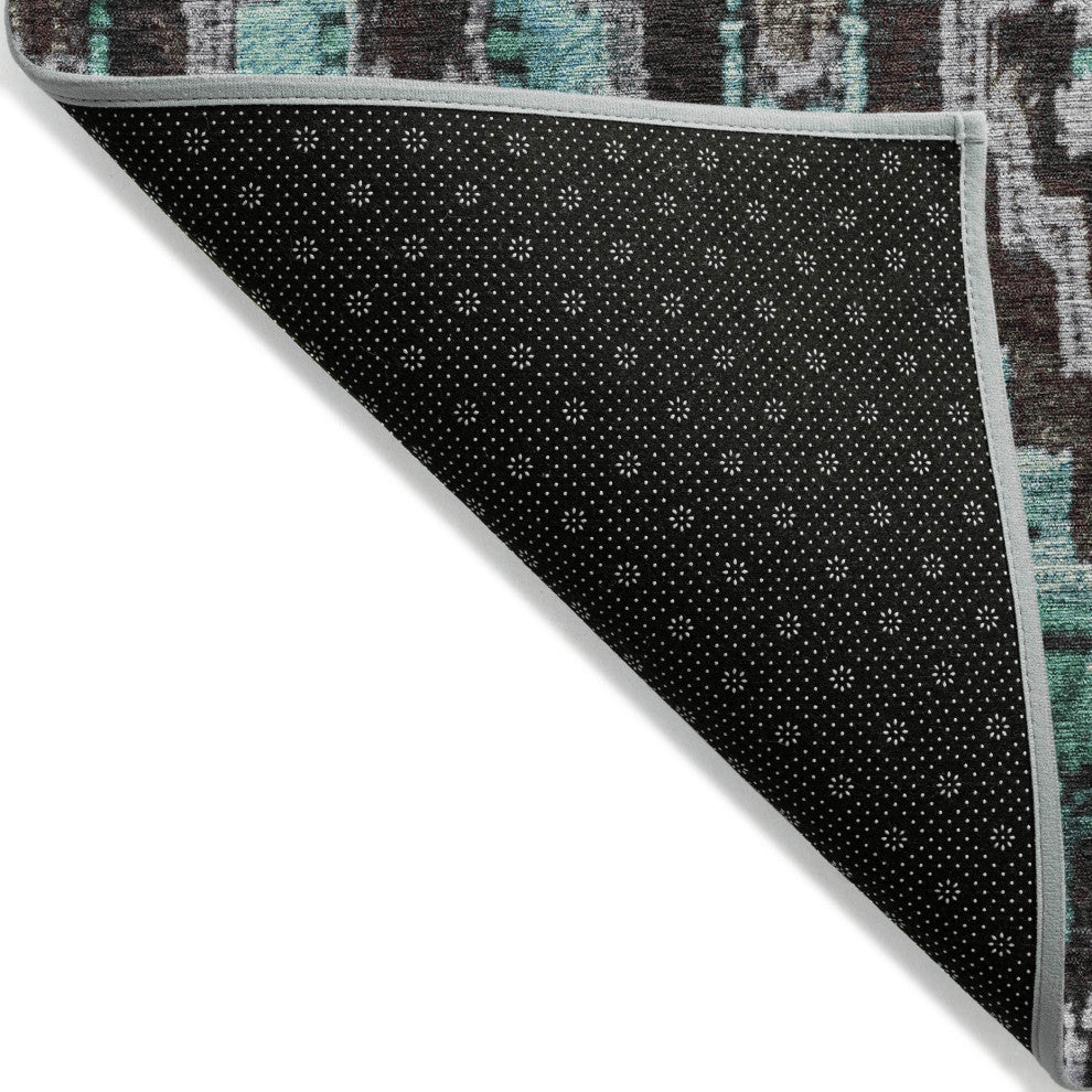 Machine Washable Indoor/Outdoor Chantille ACN1891 Teal 9' x 12' Rug