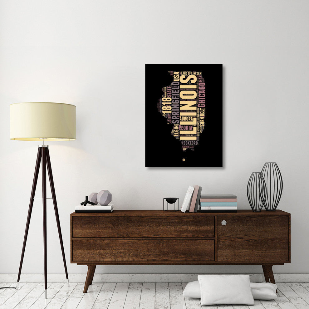 "Illinois Word Cloud 1" Fine Art Print