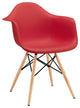 Eiffel Molded Armchairs Wood Dowel Base, Set of 2, Red