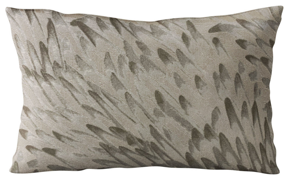 Plutus Brown Bird Feather Animal Luxury Throw Pillow, 18"x18"