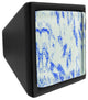 Hand Brushed Surreal Blue Clouds Crystal Glass Black Metal Square Frustum Knob