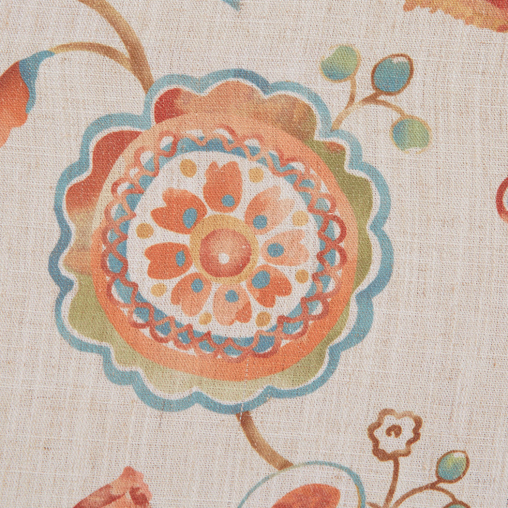 Madison Park Colette Electic Orange Floral Round Wingback Accent Chair