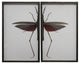 Split Red And Green Dragonfly, Pewter Shadowbox, Right