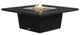 Square Fire Pit Table, 56x56, Propane, Black Pearl Granite Top, Black