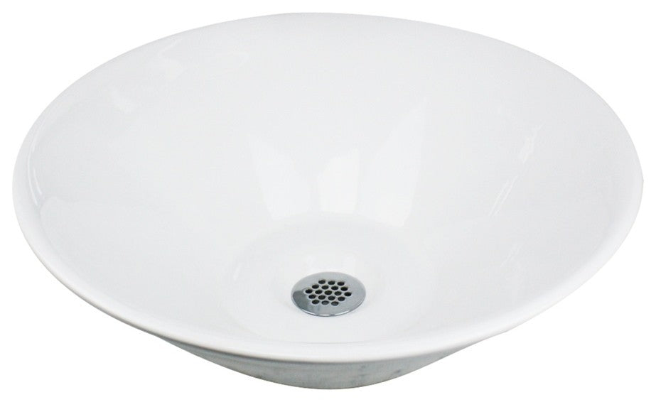 Nantucket Sinks NSV222 16" Round Ceramic Vessel Cone Vanity Bathroom Sink