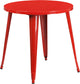 30" Round Red Metal Indoor-Outdoor Table