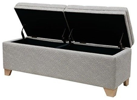 Madison Park Ashcroft Soft Close Storage Bench, Grey