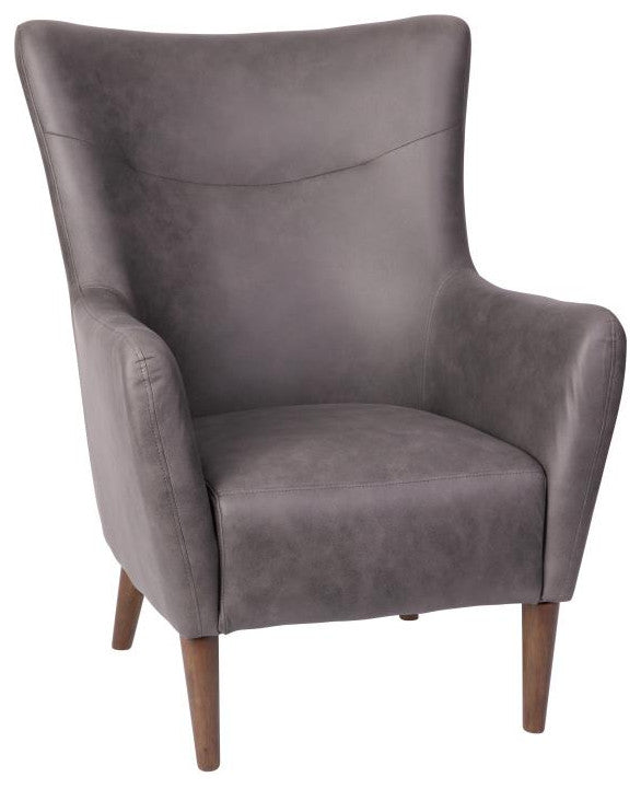 Connor Traditional Wingback Accent Chair, Dark Gray