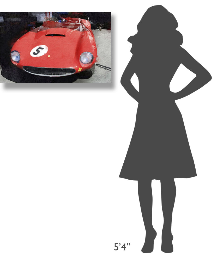 "1962 Ferrari in the Pits Watercolor" Fine Art Print