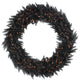 6' Pre-Lit Black Ashley Spruce Artificial Christmas Wreath, Clear Lights