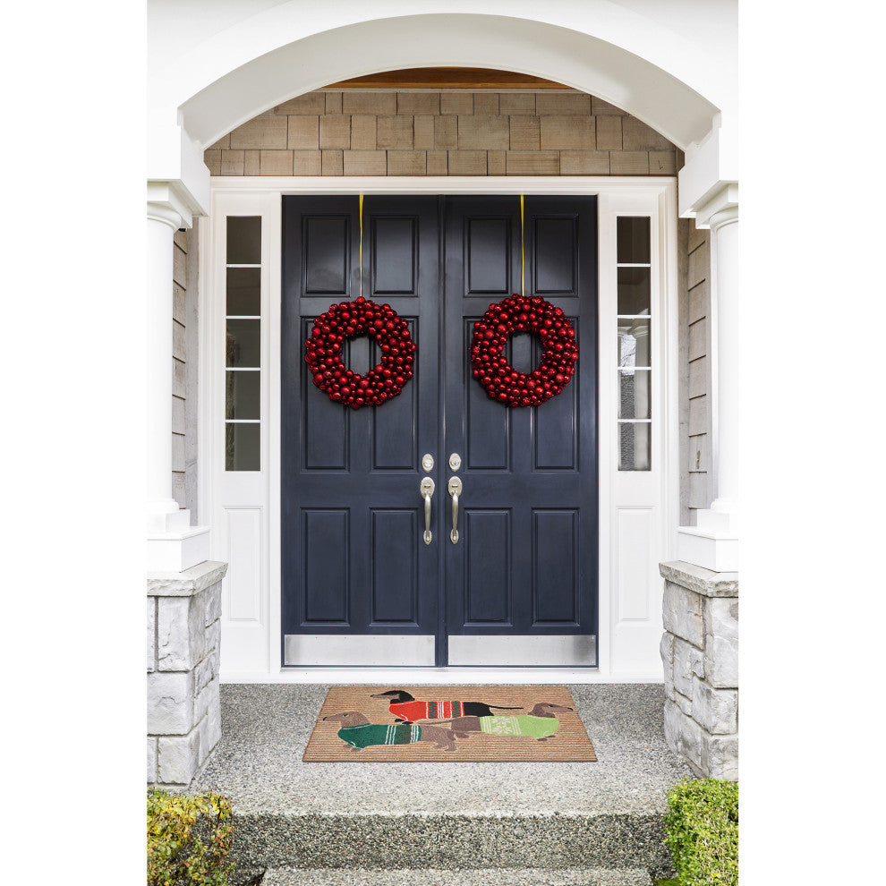 Frontporch Holiday Hounds Indoor/Outdoor Rug Neutral 1'8"x2' 6"
