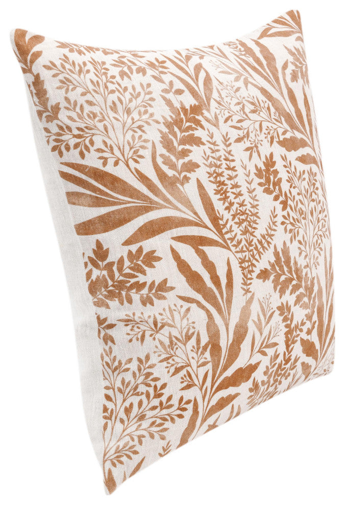 Mulberry 14"x26" Belgian Linen Blend Throw Pillow, Chestnut Brown, 22x22