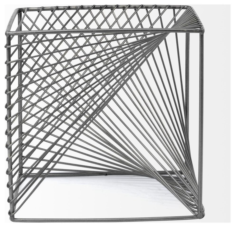 Rochon 8L x 8W Gray Metal Decorative Cube