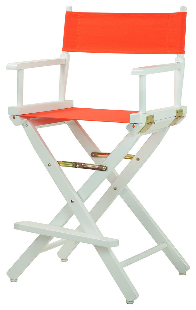 024" Director's Chair White Frame-Orange Canvas