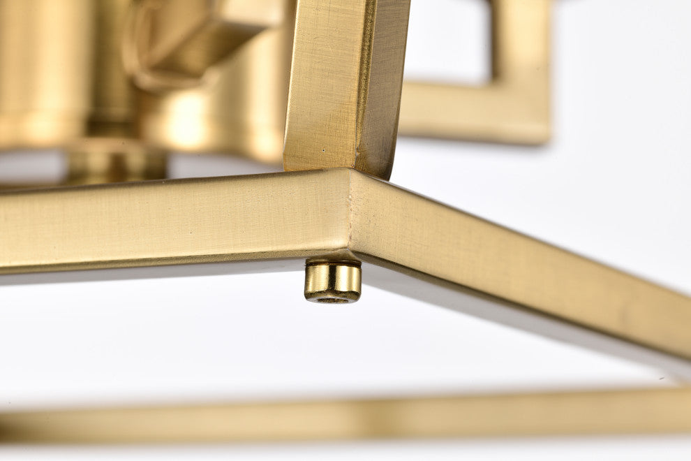 4-Light 12 in. Gold Caged Lantern Modern Pendant