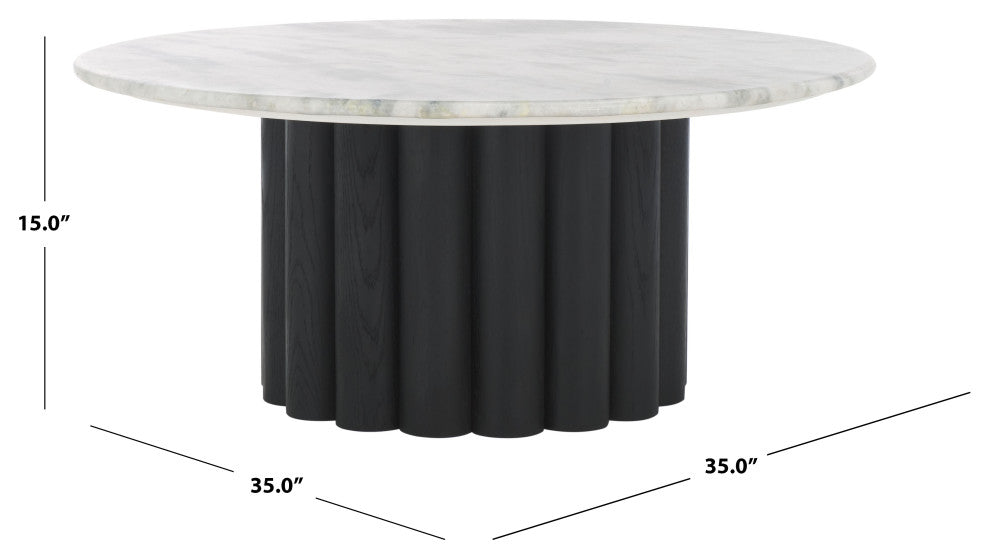 Safavieh Couture Roxiella Marble Coffee Table, White / Black