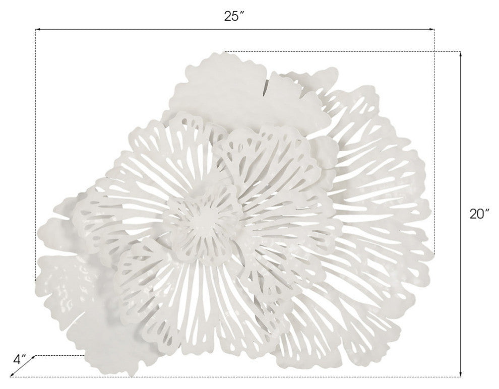 Flower Wall Art, White, Small