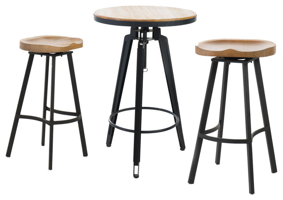 GDF Studio Xanadu Antique Finish Firwood Bar Set