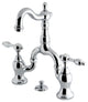 Kingston Brass Bridge Bathroom Faucet With Brass Pop-Up, Polished Chrome