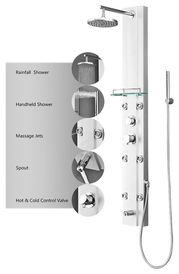 Nanaimo Aluminium Rain Fall Shower Panel Set
