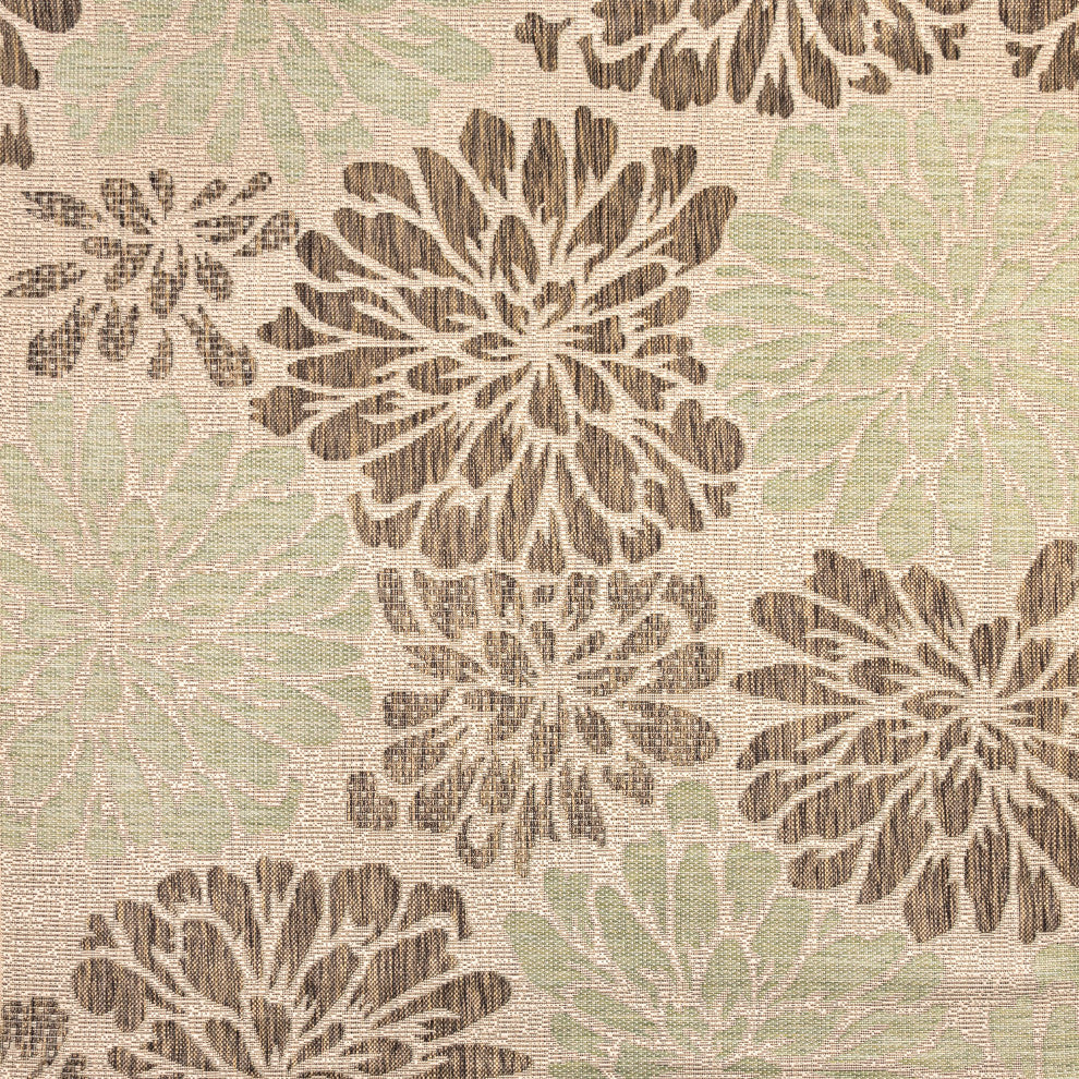 Zinnia Modern Floral Textured Weave Indoor/Outdoor Area Rug