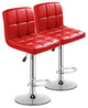 Costway Set Of 2 Bar Stools PU Leather Adjustable Barstool Swivel Pub Chairs