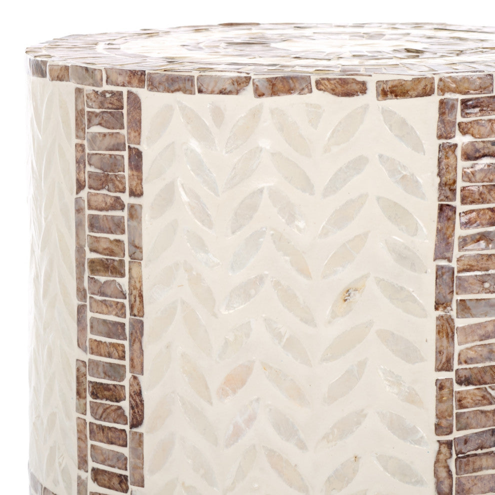 Safavieh Keary Round Accent Table, White/Gold