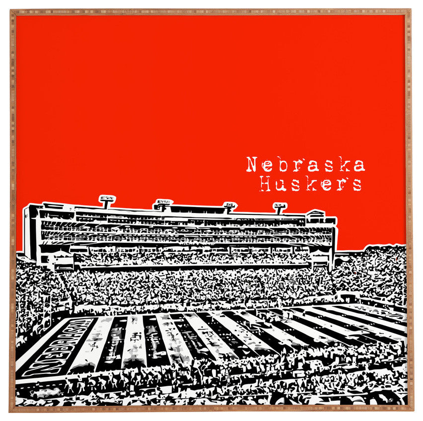 Deny Designs Bird Ave Nebraska Huskers Red Framed Wall Art