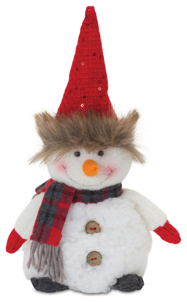 Plush Snowman With Hat and Scarf, Set of 2