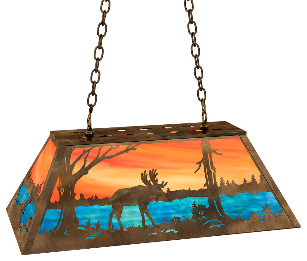 33 Long Moose at Lake Oblong Pendant