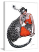 "Lady and Leopard" Painting Print on Canvas by Sarah Stilwell Weber