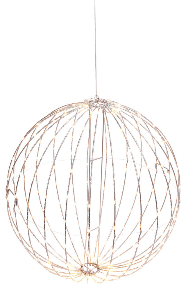 17" Electric Metal Sphere Warm White Micro LED Lights and Outdoor Adaptor