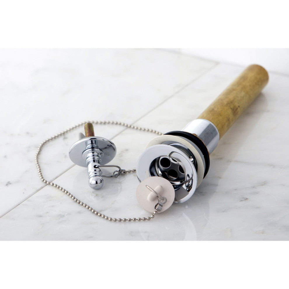 Kingston Brass Chain and Plug Pull-Out Drain without Overflow, Polished Chrome