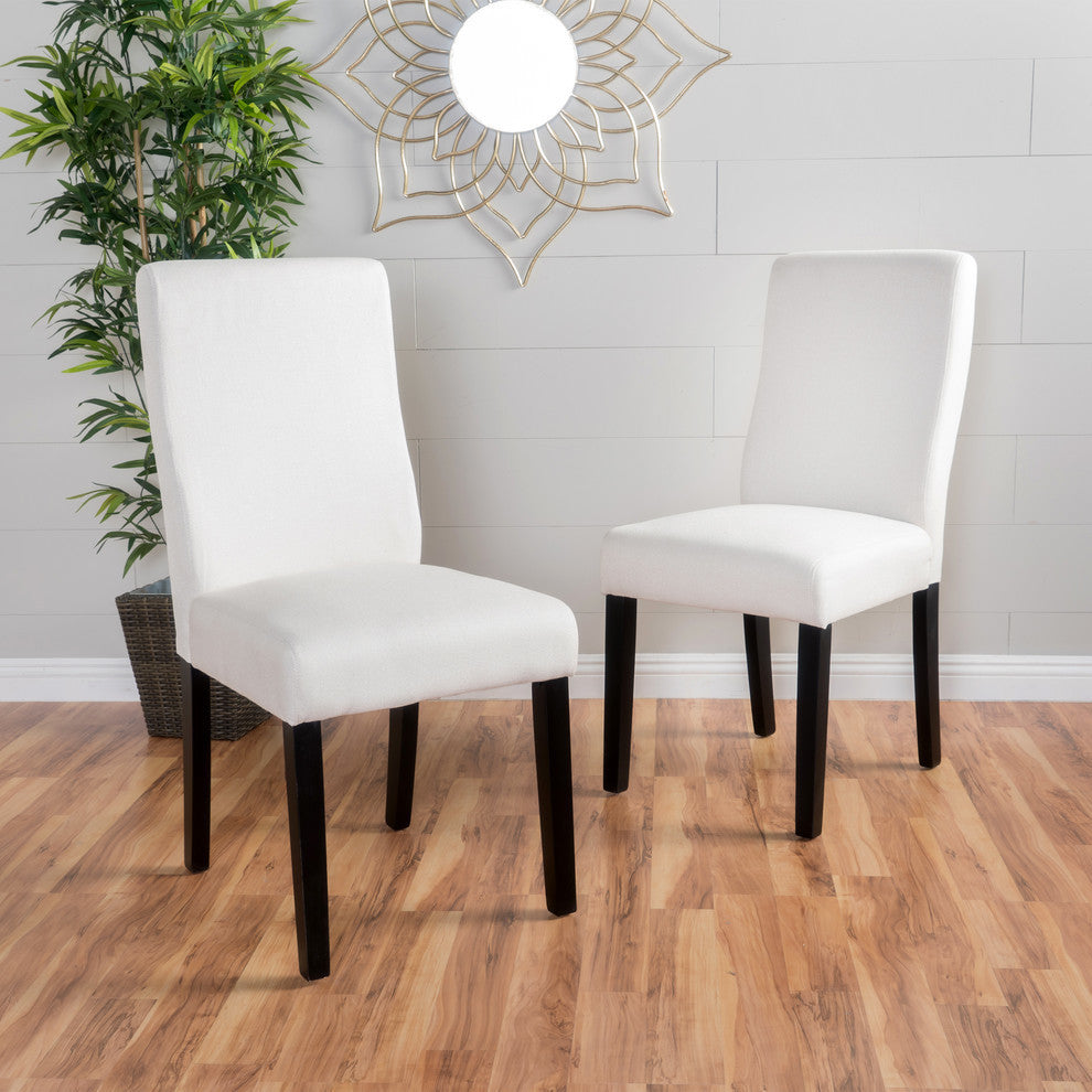 GDF Studio Arthur Contemporary Fabric Dining Chair, Set of 2, Ivory