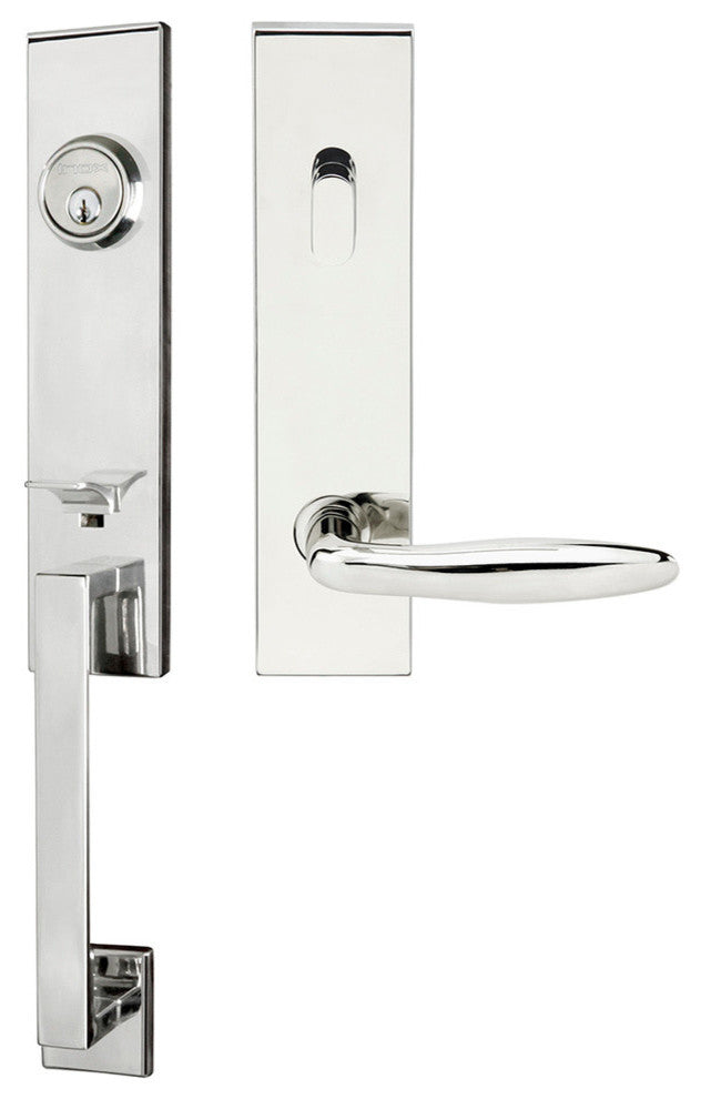 Summer Lever, Tubular Entry Handleset, Right Hand, Polished Stainless Steel