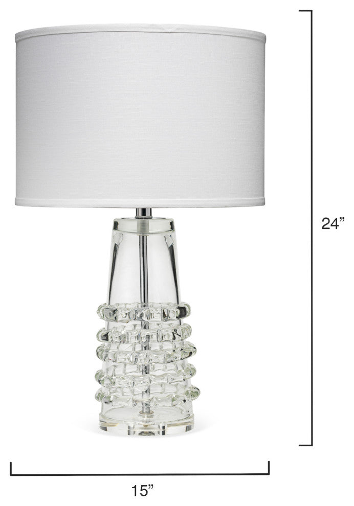 Tall Ribbon Blown-Glass Table Lamp with Linen Shade